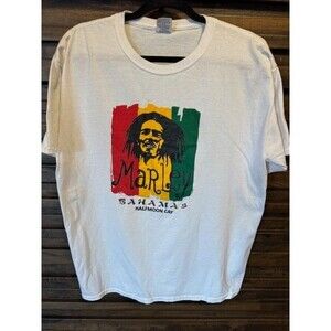 Vintage Jerzees‎ Bob Marley Bahama's Halfmoon Cay 50/50 Tee T-Shirt Large